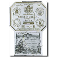 2002 Marques De Riscal Rioja Res 750ML