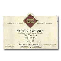 2001 Daniel Rion Chaumes Vosne 1er Cru 750ML