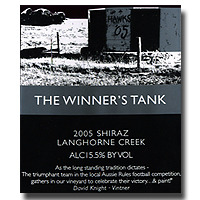 2005 Winner's Tank Shiraz 750ML