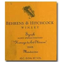 2004 Behrens & Hitchcock Hommage To Ed Olivera Syrah 750ML