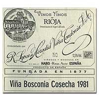 1981 Lopez De Heredia Bosconia Gran Reserva 750ML