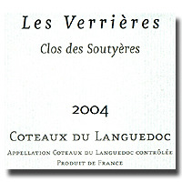 2004 Les Verrieres De Montagnac Clos Des Soutyeres Coteaux Du Languedoc 750ML