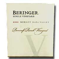 2002 Beringer Howell Mountain Reserve Merlot Bancroft Ranch 750ML