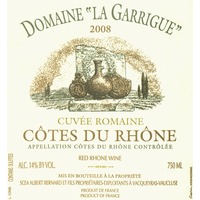 DOMAINE DE LA GARRIGUE COTES DU RHONE CUVEE ROMAINE