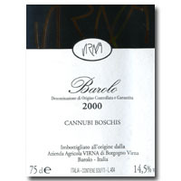 2000 Virna Barolo Cannubi Boschis 750ML